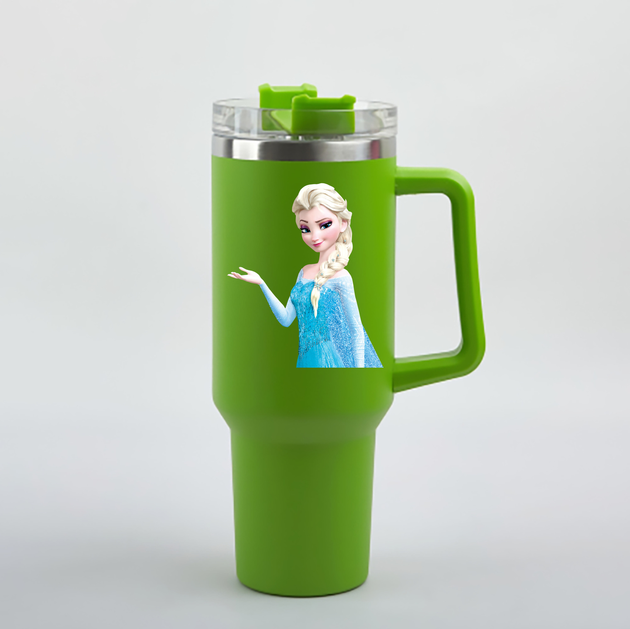 （画像用） アナと雪の女王 アンナ エルサ Frozen Anna Elsa 1200mL車用タンブラー - クリスタルステッカー（プラスチックストロー付き）